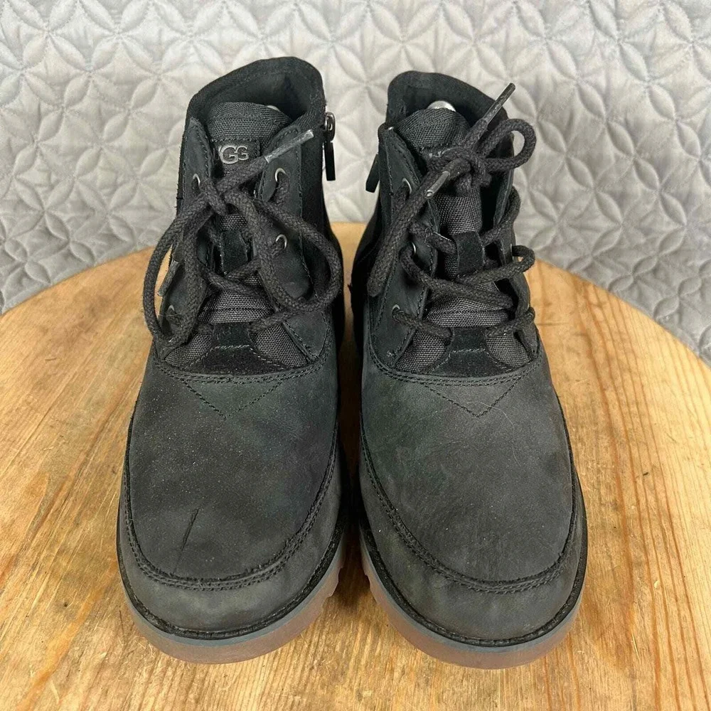 UGG Boots Youth 6 Bradley Ankle Black Water Resistant Suede Leather Shoes